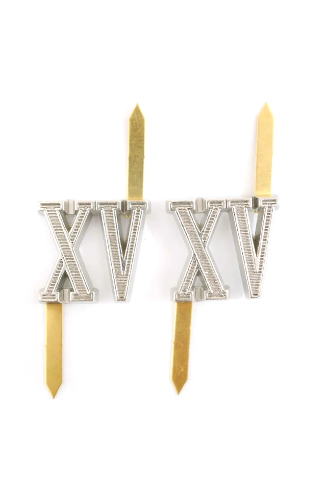 

WWII German Shoulder Boards cyphers Silver XV Light Div. 18mm 2pcs