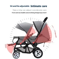 Poussettes jumelles pour enfants, deux poussettes EC, chariot de régime, poussette double pour bébé, avant et arrière EC 4
