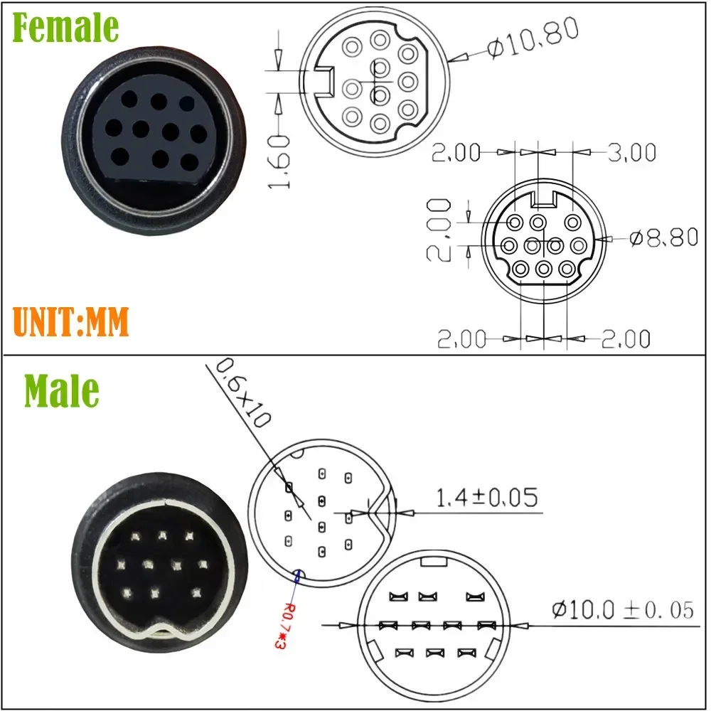 High-Quality Mini DIN 10-Pin Audio Cable for TVs, Monitors, and Projectors