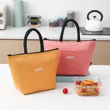 

Portable Women Lunch Bag Thermal Insulated Canvas Tote Kids School Bento Dinner Container Picnic Food Storage Pouch Accessories