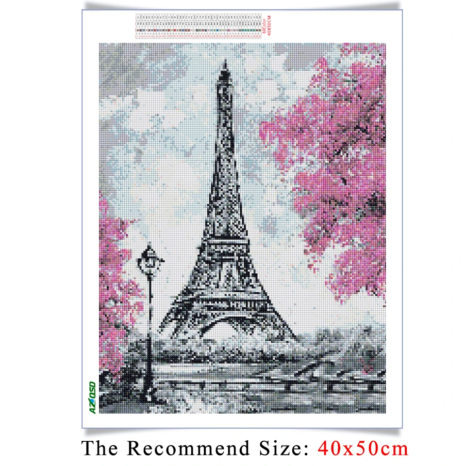 AZQSD Diamond Embroidery Tower Paris City Mosaic Rhinestones Diamond Painting Landscape Cross Stitch Handicraft Home Decor Gift