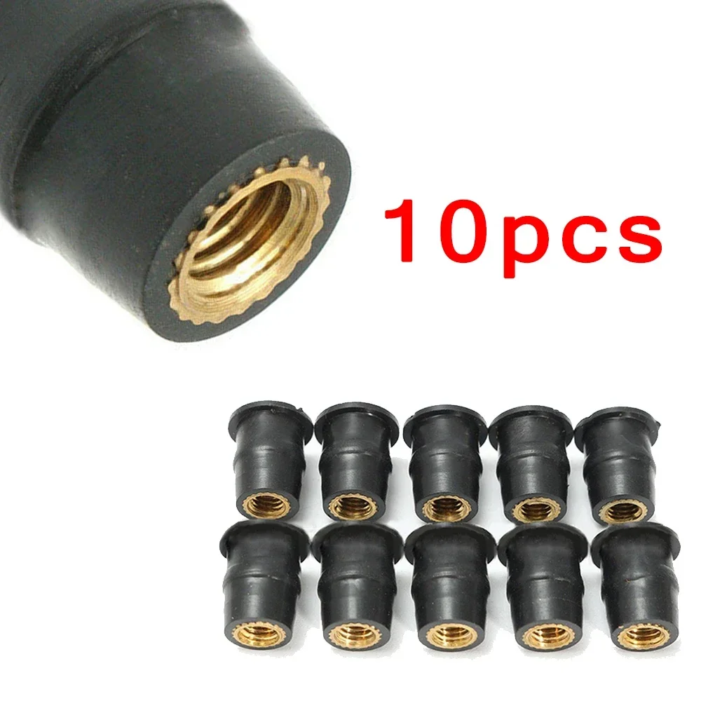 10pcs Motorcycle Windshield Rubber Nuts M5 Vibration Damper Panel Mount Accessory Bolt Screws Fastener For Yamaha Honda
