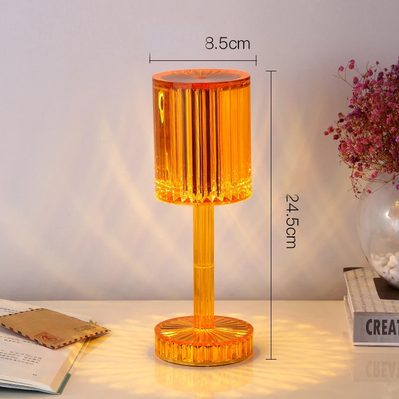Tanie Kryształowa lampa stołowa LED 3/16 kolorów Usb ładowanie lampa dotykowa sklep