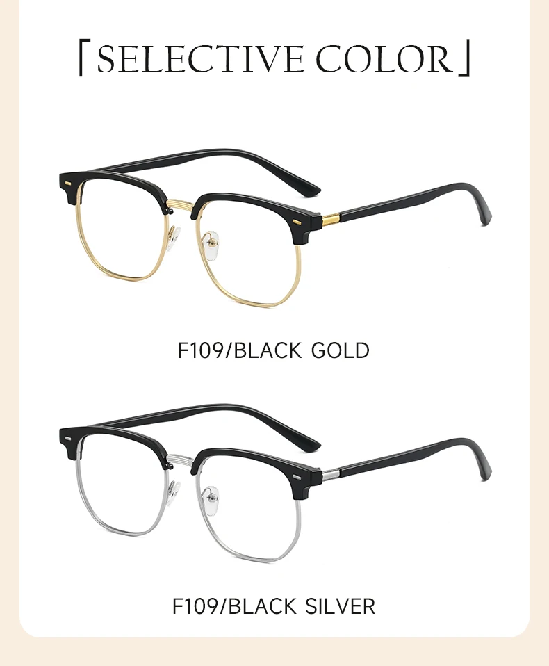 BEAU FIVE Photochrome Anti-Blaulicht-Brille, modische Unisex-Brille mit quadratischem Rahmen, UV400, Computer- und Handybrille F109 – Detail 13