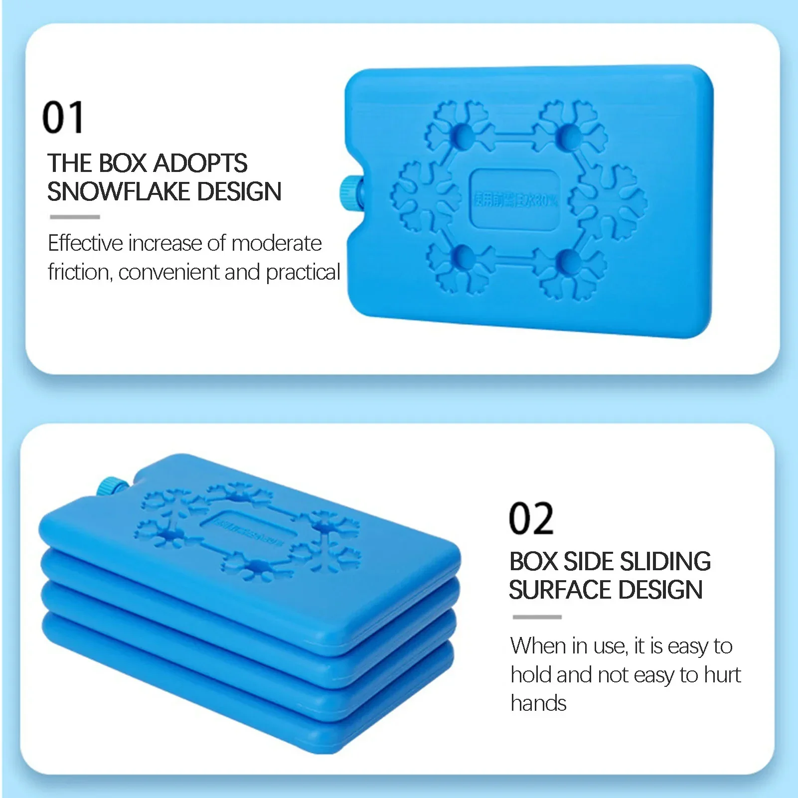 Ice Packs for Travel Ice Blocks for Picnic Travel Lunch Reusable Cool Cooler Pack Bag Fresh Food Storage Water Injection Box ice packs