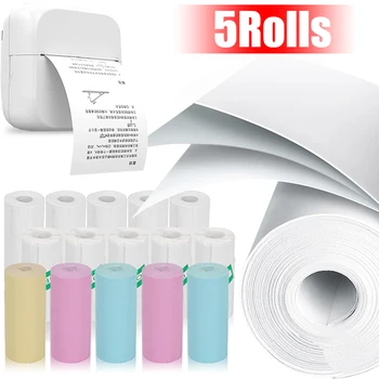 57*25mm White/Colorful Self-adhesive Thermal Paper for Mini Label Printer Inkless Student Study Portable Printers Stickers Paper