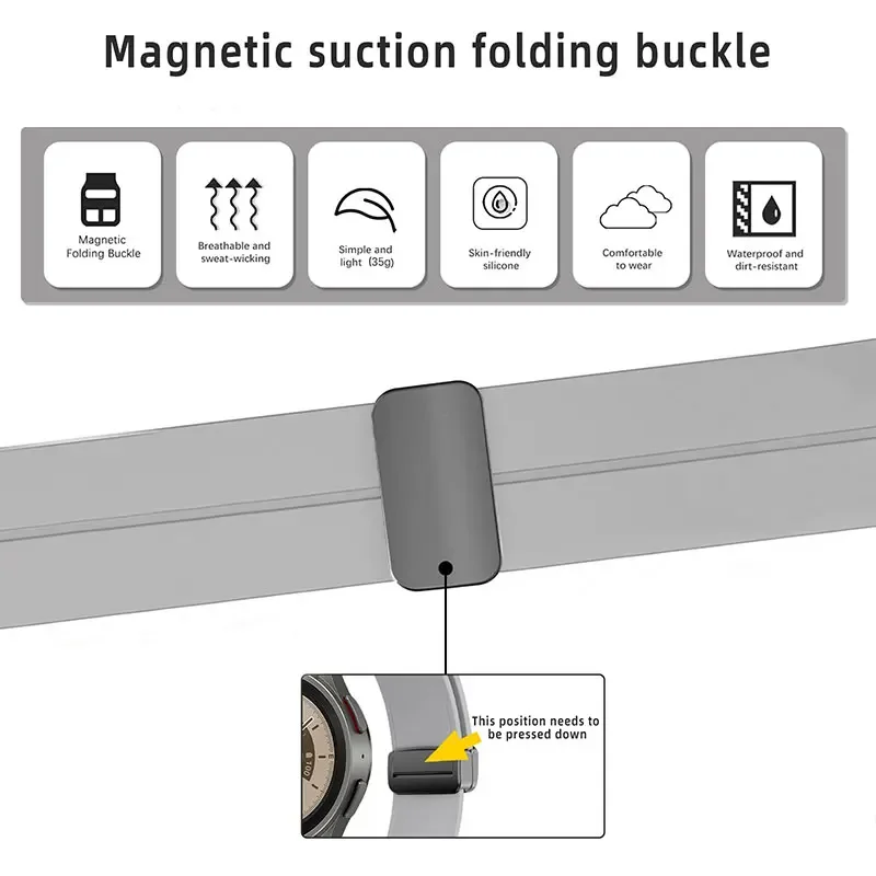 Magnetic Silicone Strap with No-Gap Design - Original Bracelet Band