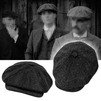 Retro Newsboy Caps Men Octagonal Hats British Painters Hats Autumn Winter Berets Herringbone Flat Caps Hip Hop Berets gorras 1