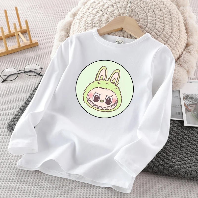 thumbnail image 1 of POP MART Labubu - Camiseta de manga larga para niños, bonito jersey con estampado de dibujos animados, para invierno, informal, cálida, para niños y niñas, regalos de cumpleaños, 1 of 5
