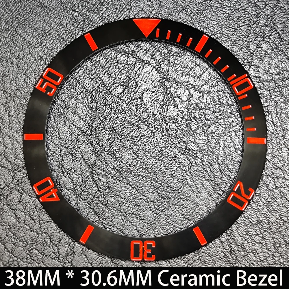 Elegant Blue Luminous Bezel GMT and Diving Watch Insert, Sloping 38mm x 30.6mm Ceramic/Aluminum