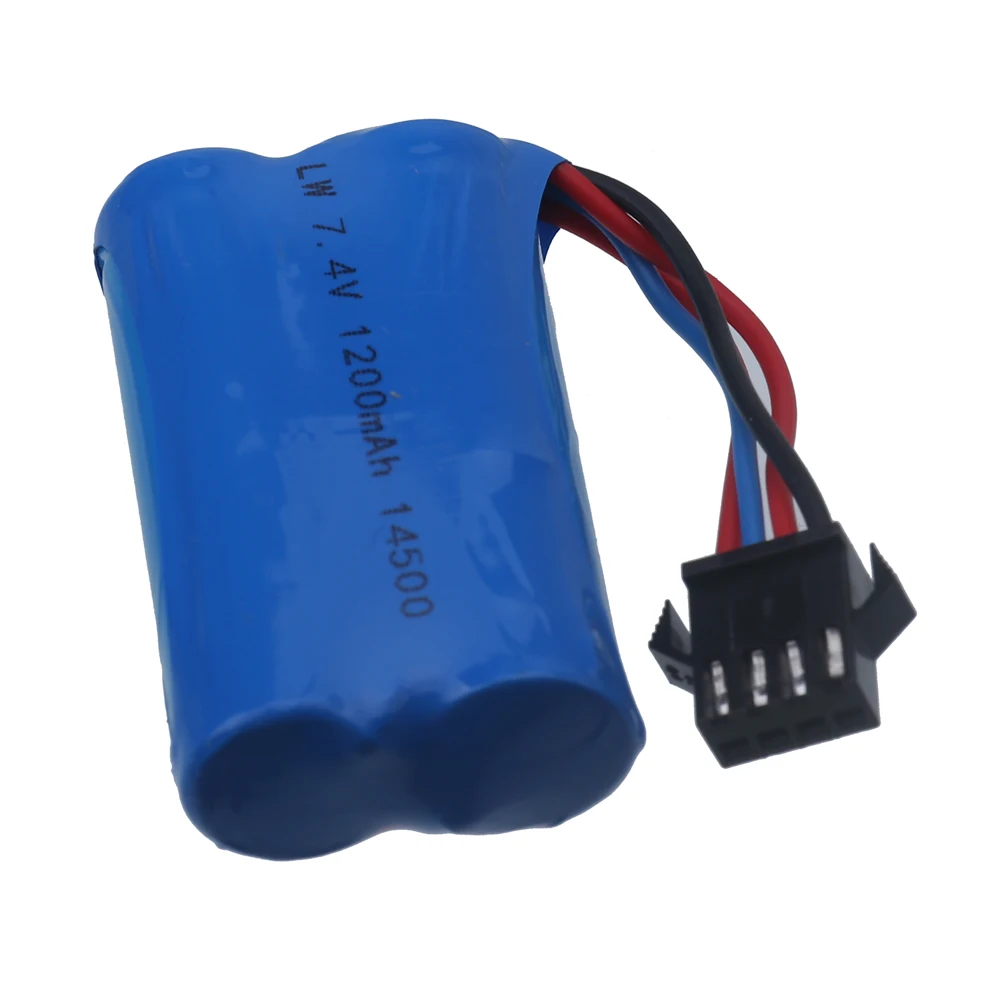 

7.4V 1200mah 14500 lipo battery SM4P Plug water bullet gun lithium battery high quality 14500 2S battery for RC toys accessories