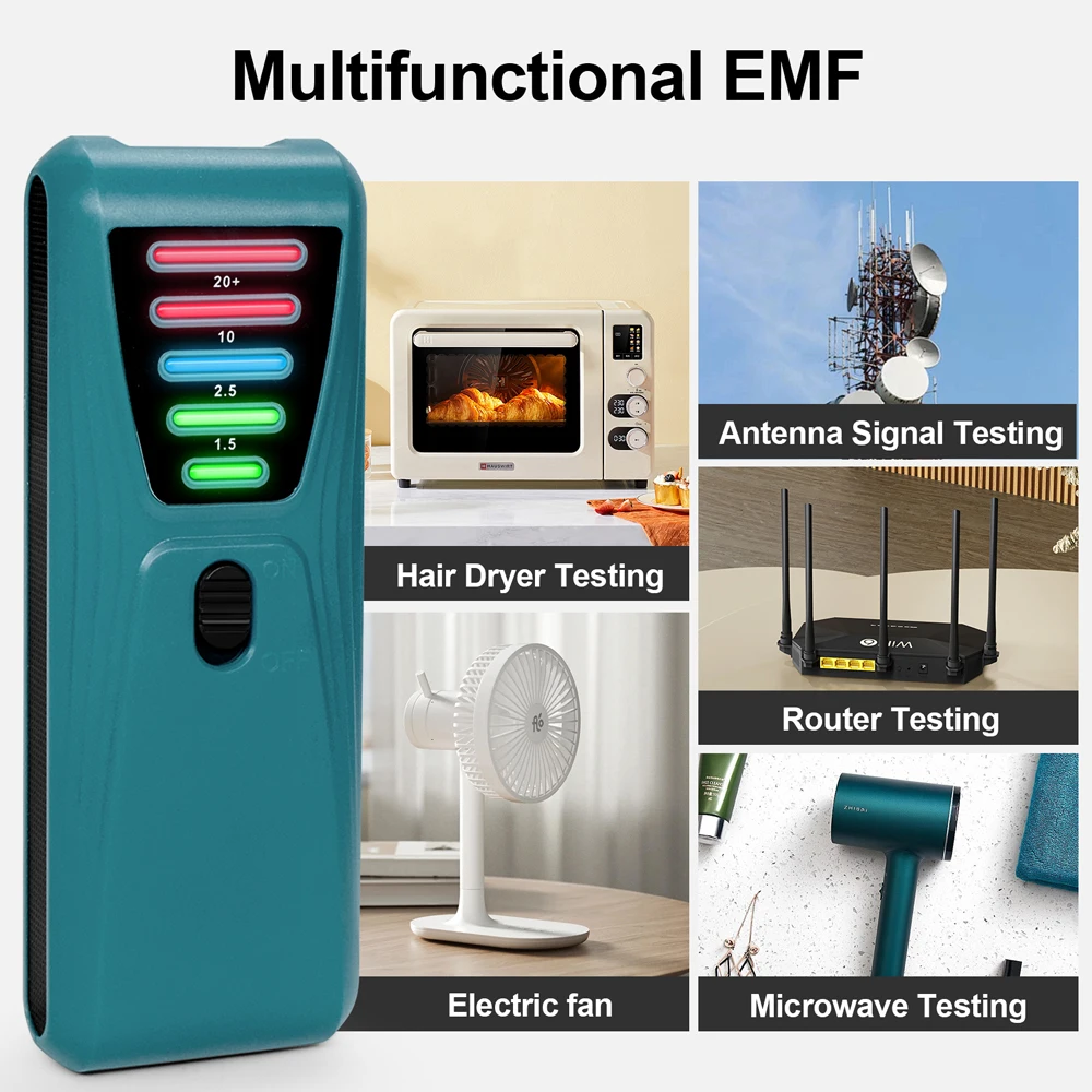 Practical Electromagnetic Radiation Detector Handheld EMF Tester EMF Meter Portable 5 LED Gauss Meter Magnetic-Field Test