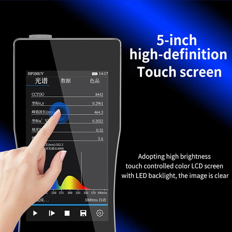 HP-350 Stroboscopic spectrum analyzer diy spectrometer Color temperature illuminometer Blue light test illuminometer HP-350F