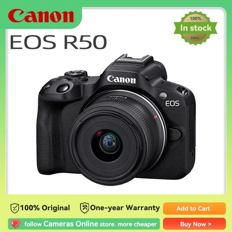 Canon EOS R50 APS-C Mirrorless Digital Camera 24.2MP 4K Video Vlog High-Speed Continuous Shooting Professional Photography digital camera