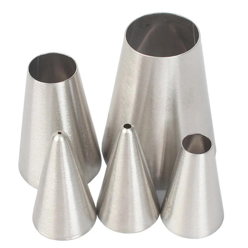 5Pcs/set Round Icing Piping Nozzles Baking Pastry Tip Tool Sugarcraft Fondant Biscuit Cake Decorating Bakeware Dessert Cake Tool cake decorating tip set cake icing nozzles baking nozzle set cake decorating nozzle set baking supplies