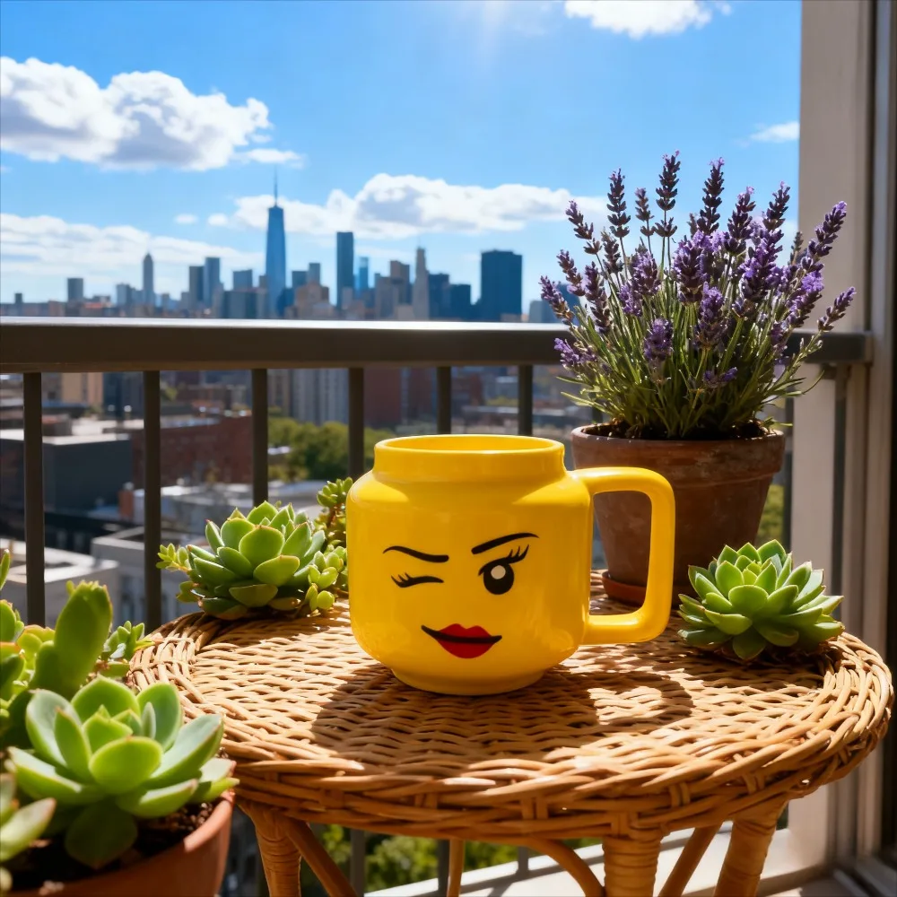 250ML Ceramic Coffee Mug with Cartoon Smile Design for Tea Milk Water Breakfast Home Use Drinking Cup Kitchen Gift