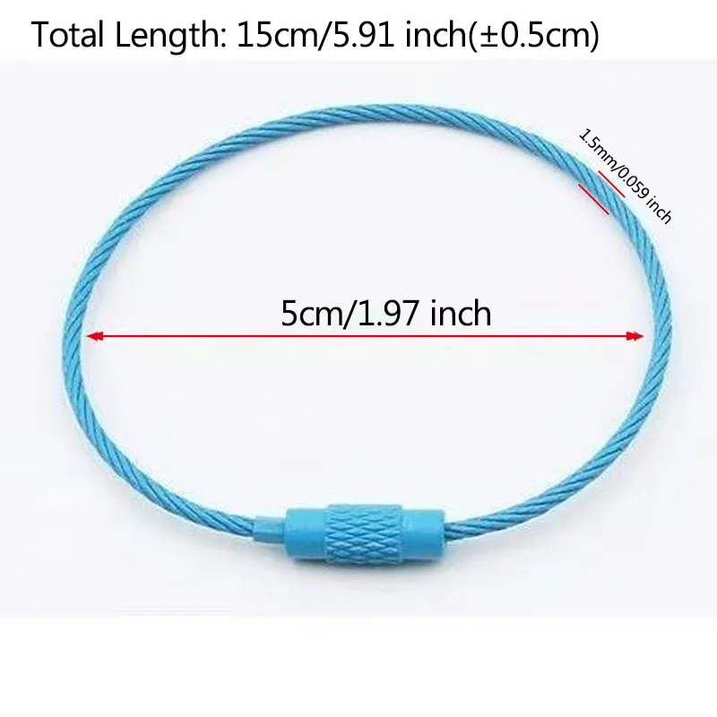 Futongda Porte-Clés En Fil Câble Porte-Clés Lot De 40pcs 2mm 4 Pouces Porte Clés Fil D'Acier