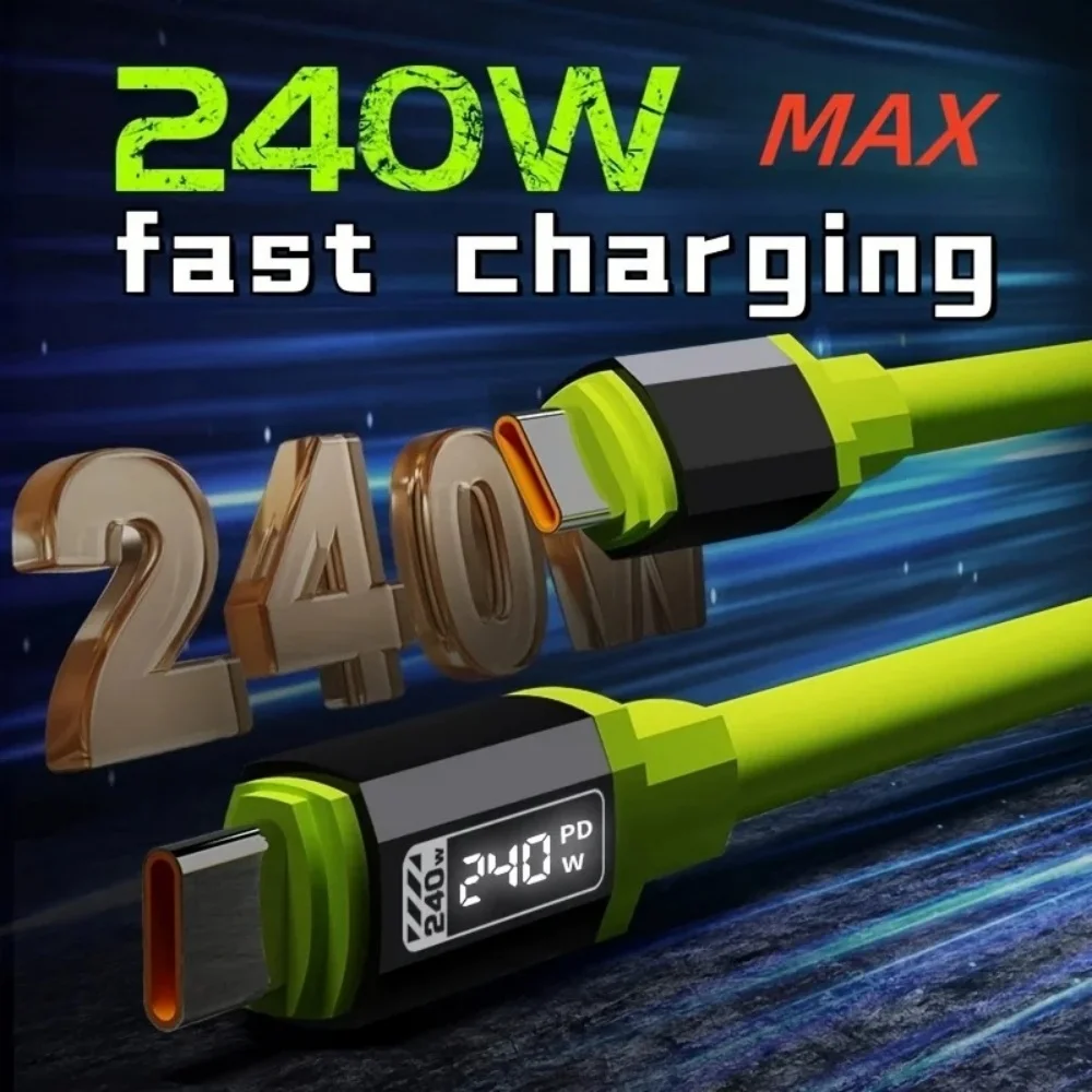 รูปสินค้า สายชาร์จเร็วพิเศษ 240W Type C to Type C สายชาร์จพลังงานสูงอเนกประสงค์ สำหรับ iPhone 16 15 14 Xiaomi Huawei Samsung