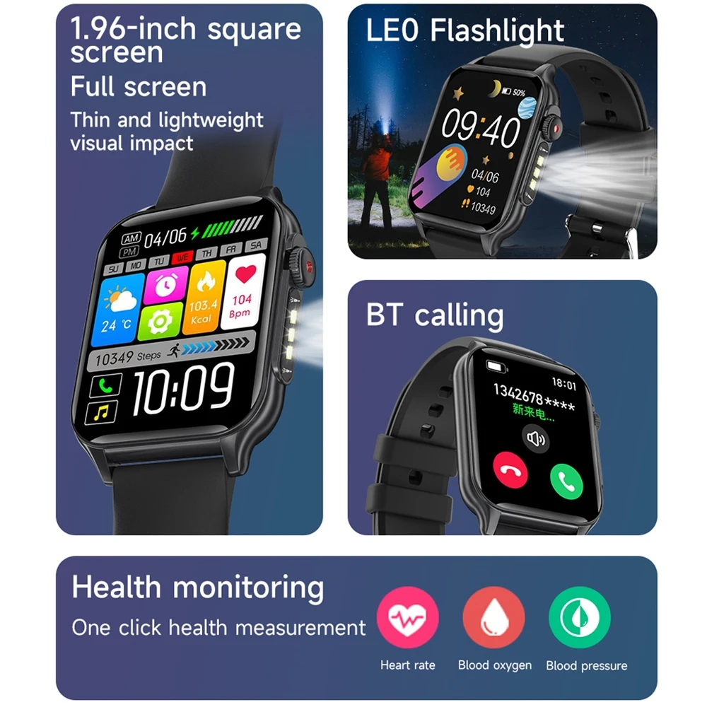 Ultra Slim AMOLED HD Bluetooth Call Smartwatch GPS Sports Waterproof Watch Men's ECG+PPG Smart Watch Android IOS