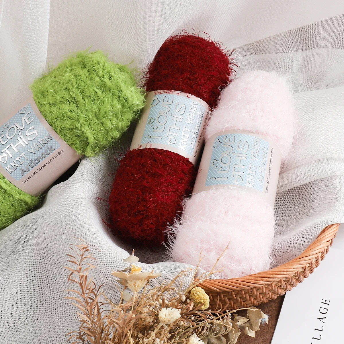 1pc 100g Yarn Tricot Wool Blends Yarn Baby Plush Crochet Purses Cotone Per Uncinetto Baby Chunky Knit Sweater