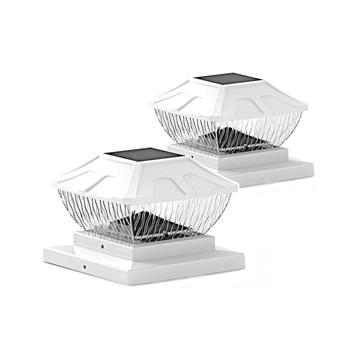 

Solar Post Cap Lights Outdoor - 2 Pack 2 Modes Solar Deck Fence Lights, IP65 Waterproof Solar Powered Light Posts White
