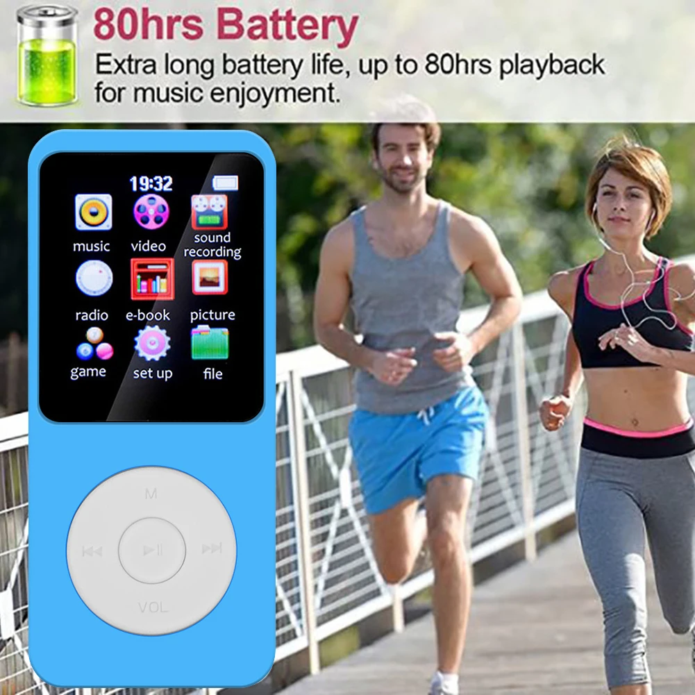 1.8 Inch Color Screen MP3 MP4 Music Player Bluetooth-compatible 5.0 Recorder FM Radio Suppprt TF Card Mini Walkman for Windows 8