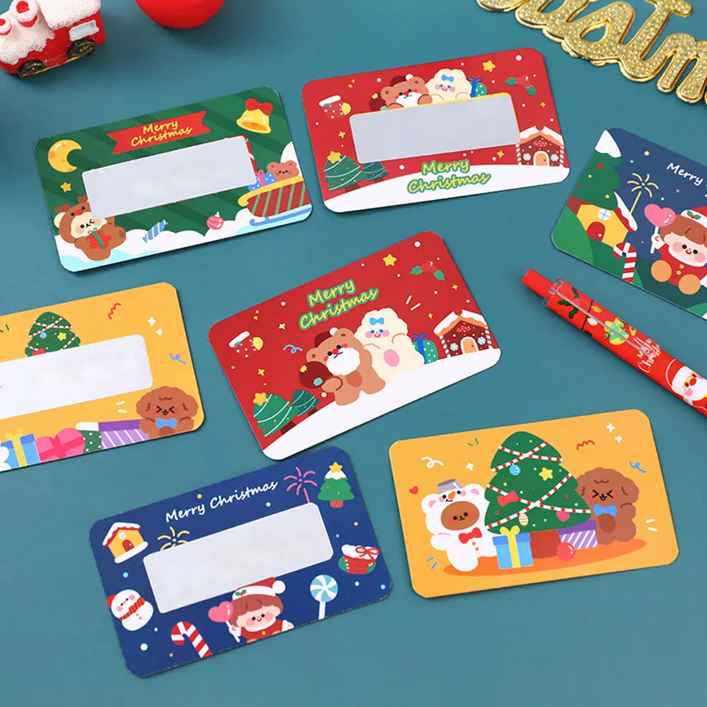20Pcs Christmas Reward Scratch Card Film Coated Stickers Scratch Off Labels Xmas Stickers DIY Children's Redemption Vouchers