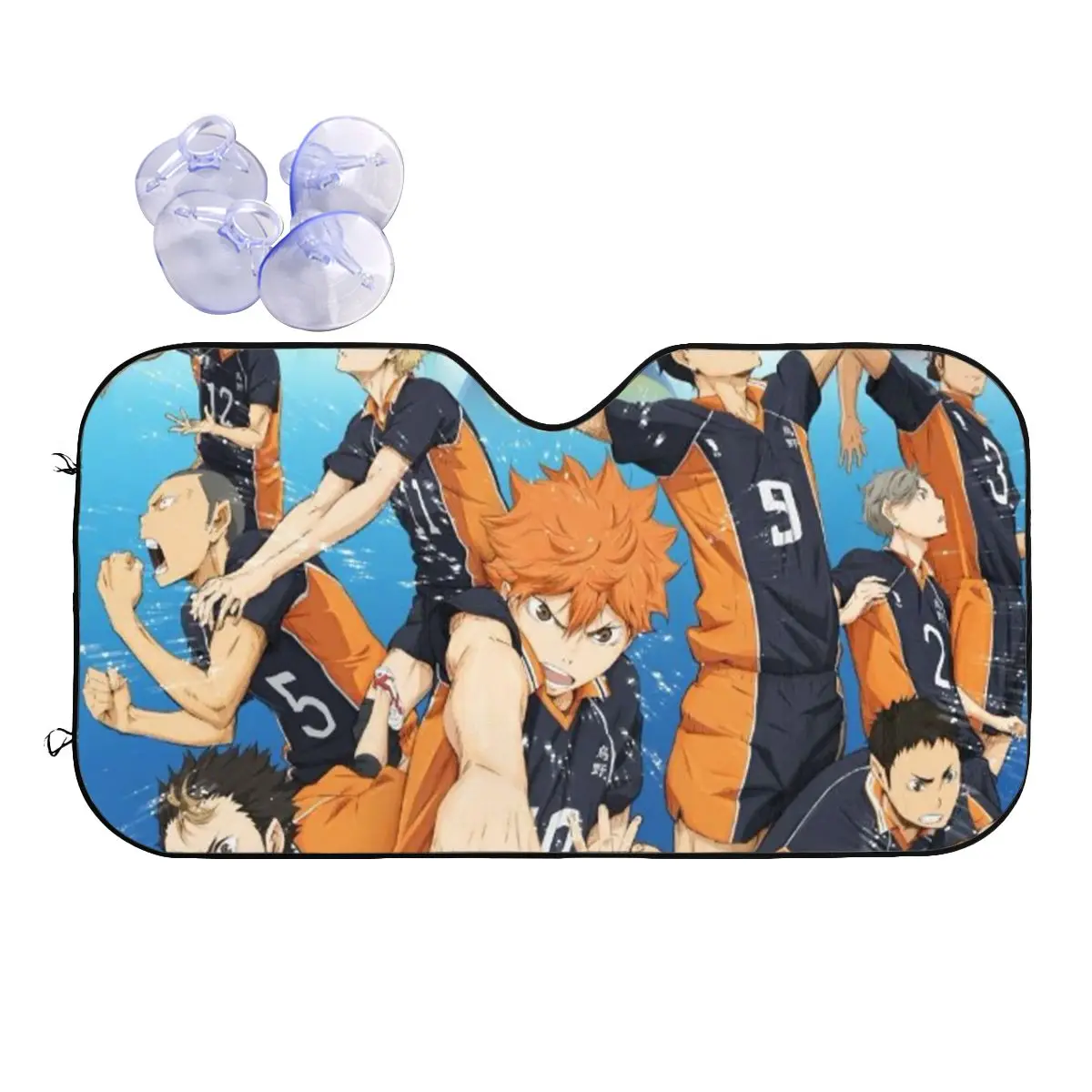 

Haikyuu Karasuno солнцезащитный козырек лобовое стекло японская модель шикарная крышка Переднее Окно Солнцезащитный козырек автомобильный Стайлинг