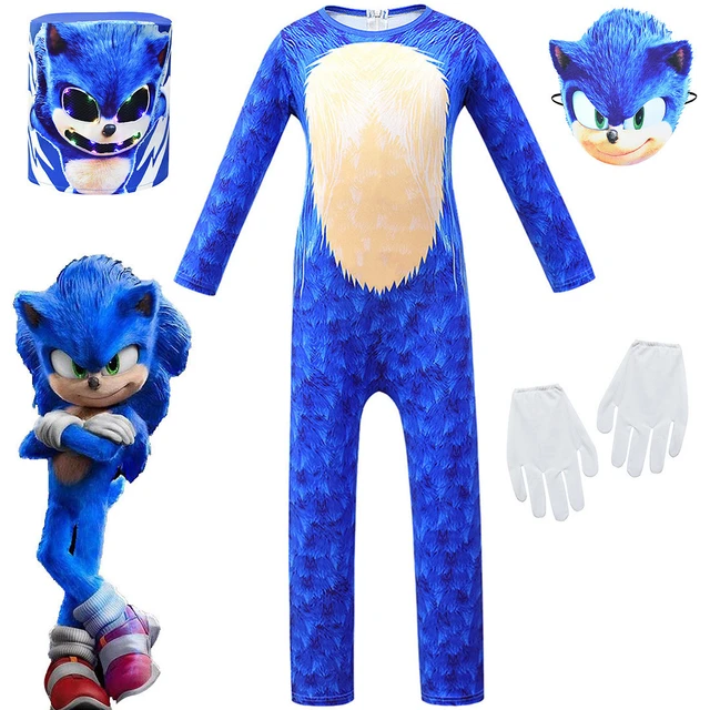 Conjunto De Fantasias De Cosplay Infantil Sonic The Hedgehog