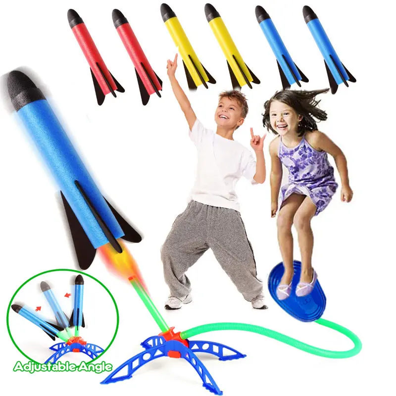 

Children's Jumping Stomp Launch Rocket Foot Pump Launcher Toys Children's Outdoor Sports Game Set Jumping Sports Interactive Toy