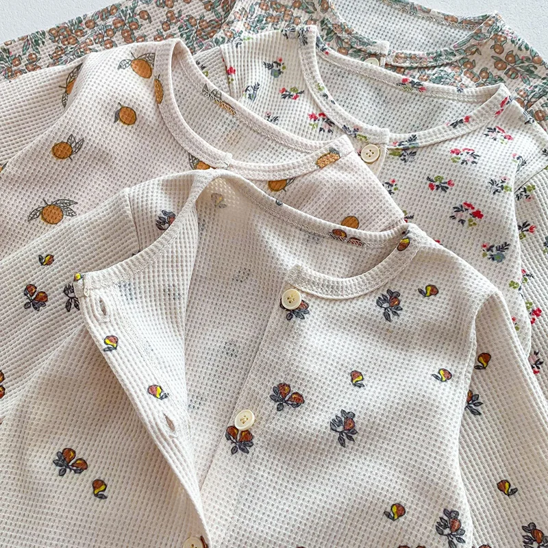 Autumn Baby Pajama Waffle Sleeper Jumpsuit