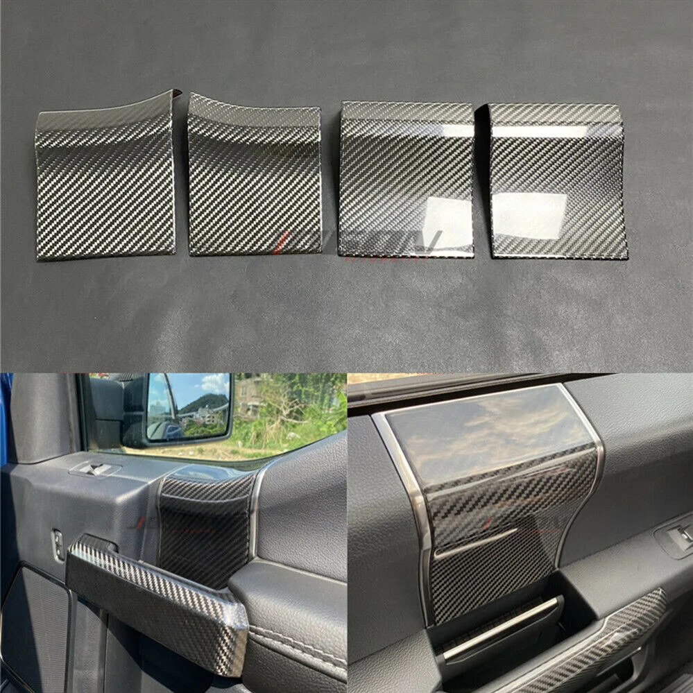 

Real CARBON FIBER INNER DOOR HANDLE PANEL OVERLAYS COVER TRIM KIT For Ford F150 2015-2020 Raptor 2018 2019 Car Accessories