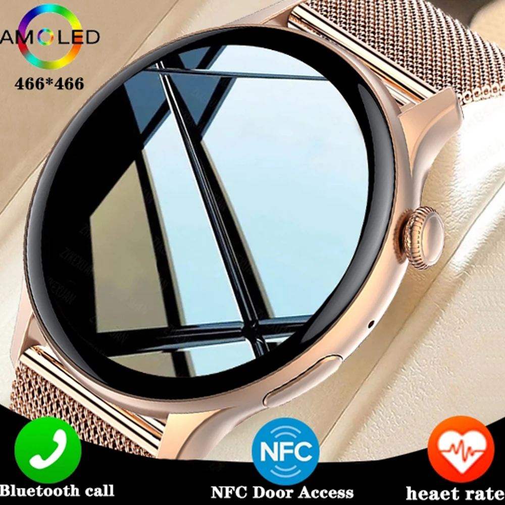 Ladies Smartwatch 466*466 AMOLED Screen Moment Display Time Bluetooth Call Watches NFC Men IP68 Heart Rate Smart Watch s_voghion.com