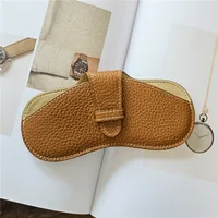 Sac à lunettes en cuir souple, étui à lunettes portable, lunettes de soleil, sac de rangement pour lunettes pour hommes et femmes, housse de protection 5