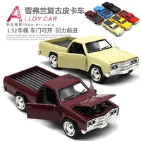 ⁦مجسم شاحنة بيك اب شيفروليه كلاسيك عتيقة بطول 13 سم | Vintage Chevrolet Pickup Truck Diecast Metal Model Car 13cm⁩ - الصورة ⁦3⁩