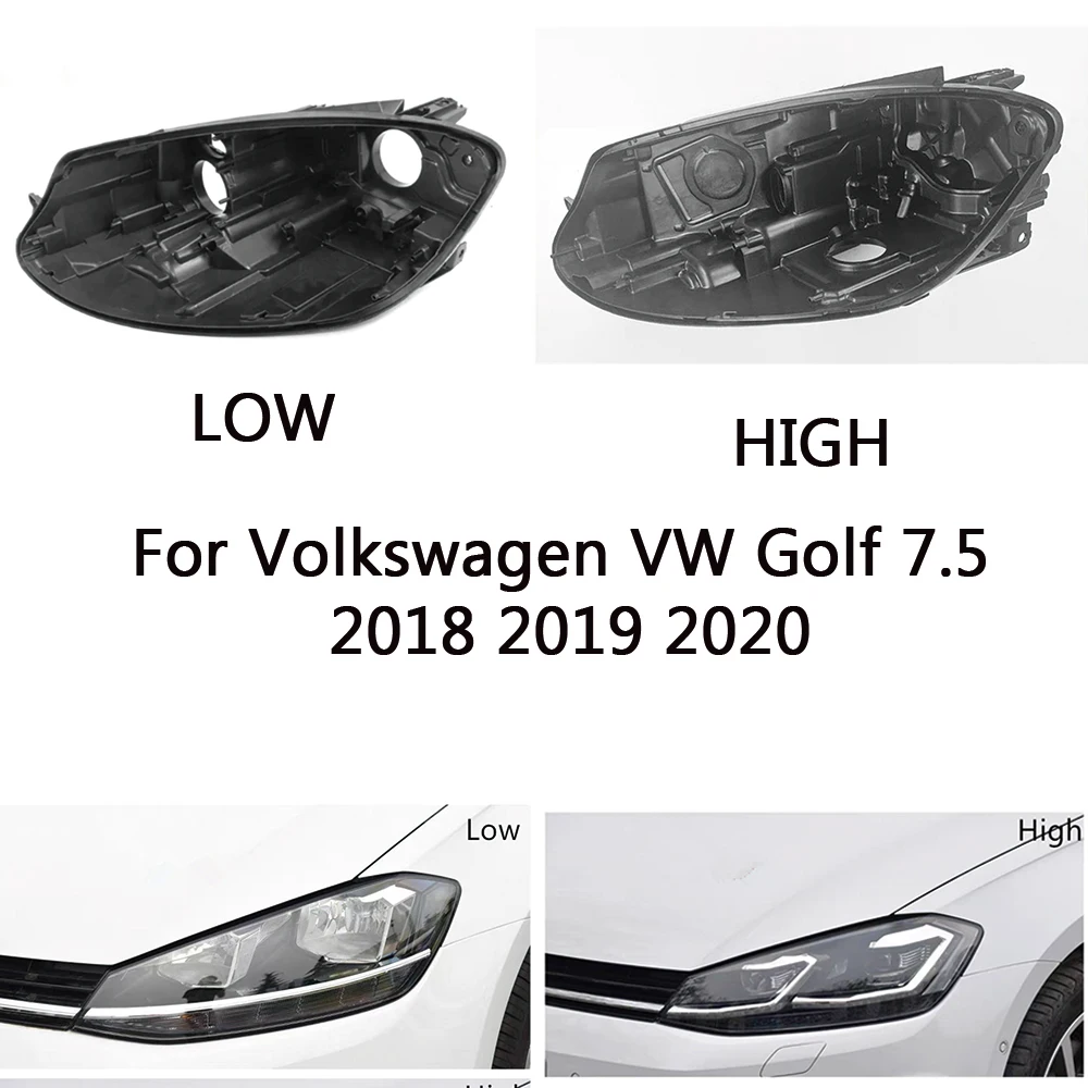 Headlight Base For Volkswagen VW Golf 7.5 2018 2019 2020 Headlamp House Car Rear Base Front Auto Headlight Back House 1