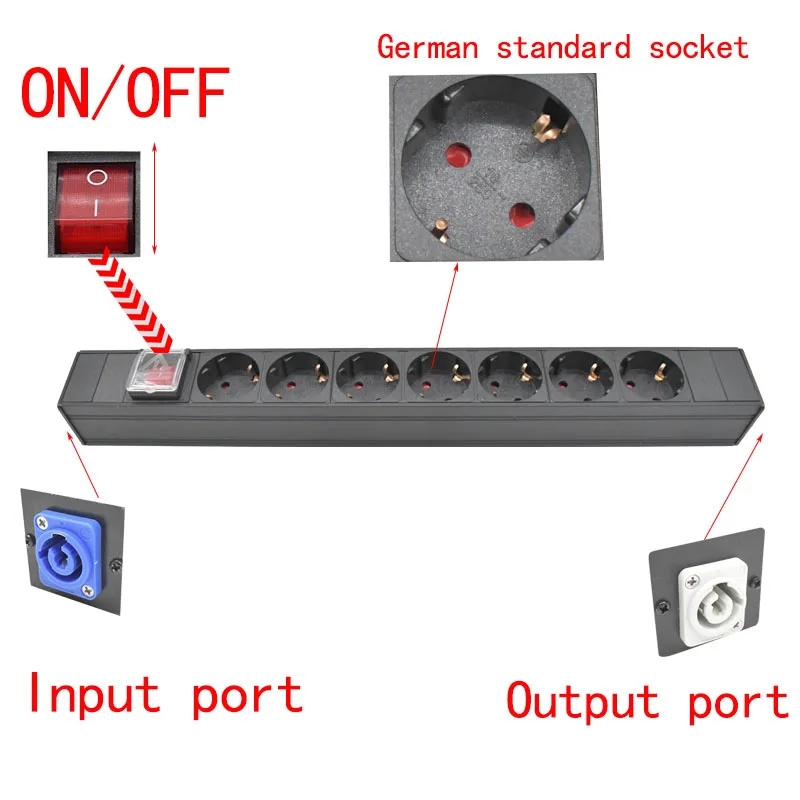 Фото Умный удлинитель для электросети Schuko Powerlink box audio 3P, авиация 2-10, стандарт ЕС №3