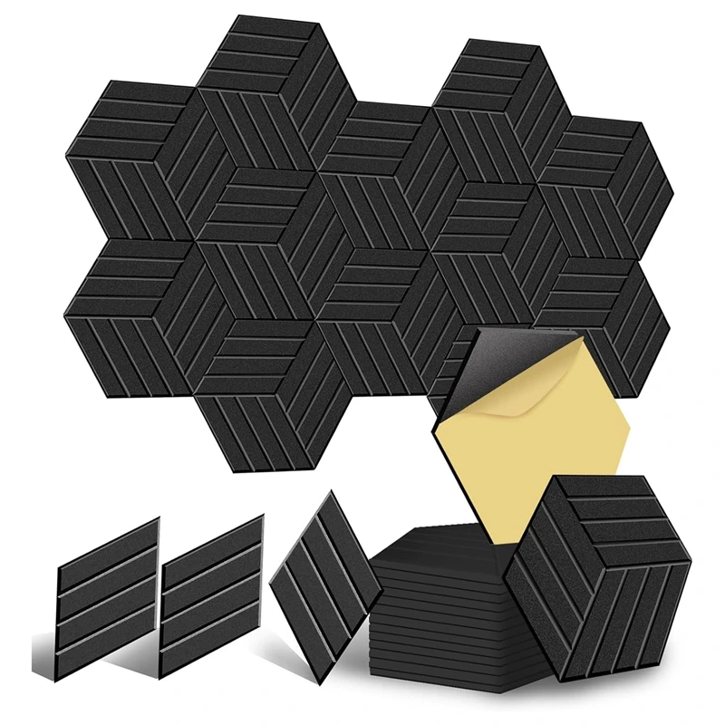 

12 Pack Self Adhesive Acoustic Panels Soundproof Wall Panels,Sound Proof Foam Panels For Noise Absorbing