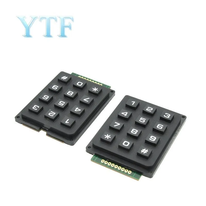 4X3 12key 4X4 Matrix Keyboard Keypad Module Use Key PIC AVR Stamp Sml 4*4 3*4 Plastic Keys Switch for Arduino Controller keyboard keypad module