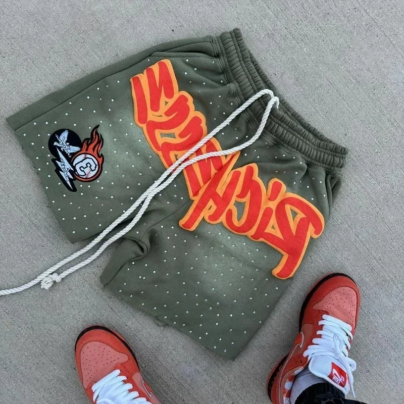 Y2K Harajuku Men's Shorts Letter-printed Sweatpants Fashion Quick-drying Shorts Street Hip Hop Breathable Loose Unisex Shorts 4
