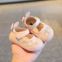 Infant Baby Girl Shoes Toddler Flats Sandals Summer New Cute Flower Mesh Princess Shoes Soft Bottom Anti Slip First Walker Shoes 2