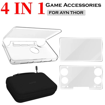 Accessori 4-in-1 per AYN THOR Handheld: Protezione Schermo in Vetro Temperato, Borsa Portaoggetti, Custodia Protettiva e Altri Pacchetti Combo