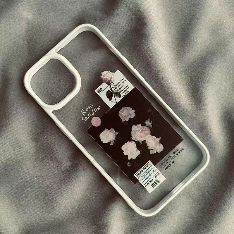 Stylish Artistic Rose Transparent Phone Case Cover