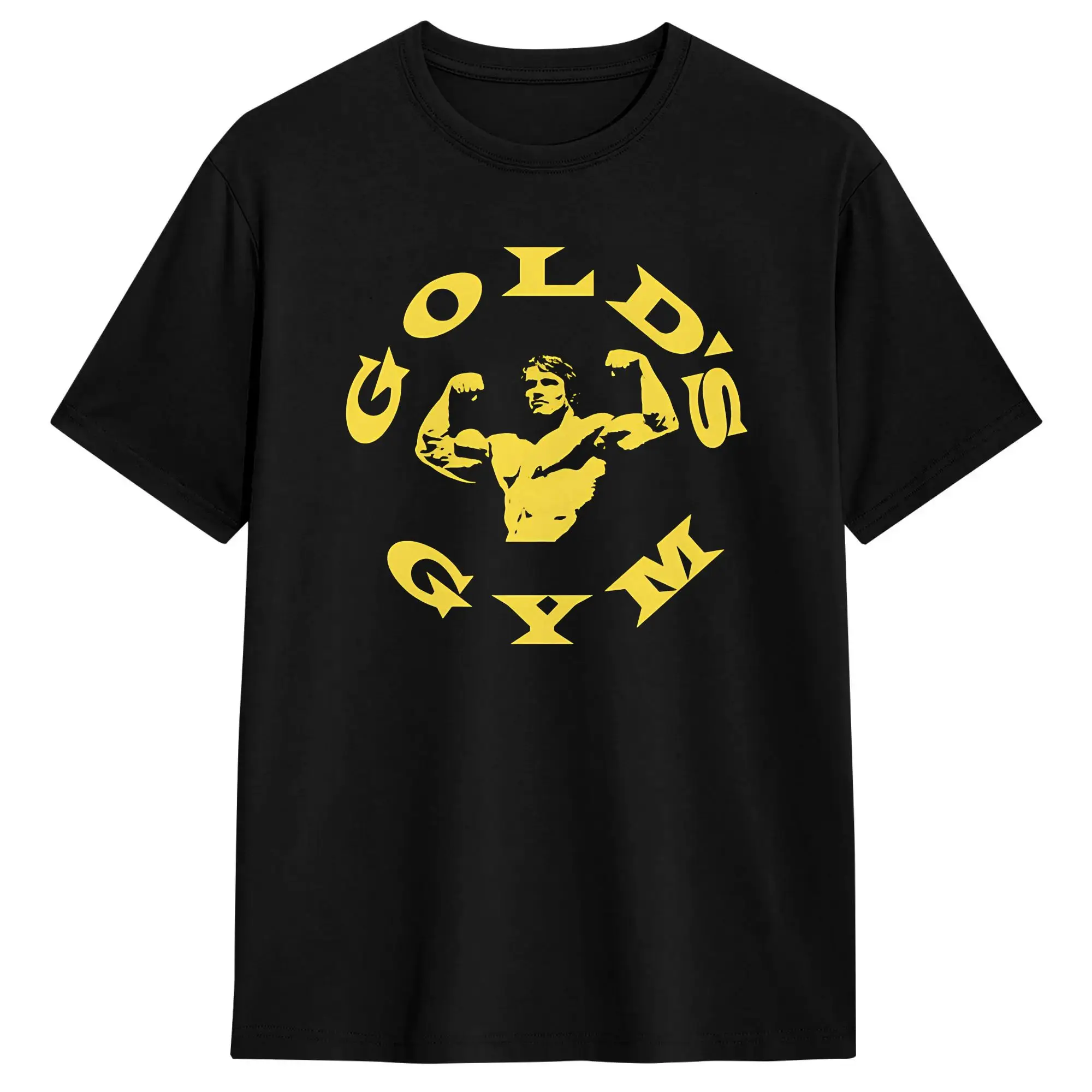 Herren-T-Shirts, Arnold Schwarzenegger Golds Gym, lässige T-Shirts aus 100 % Baumwolle, kurzärmeliges T-Shirt mit Rundhalsausschnitt, 6XL