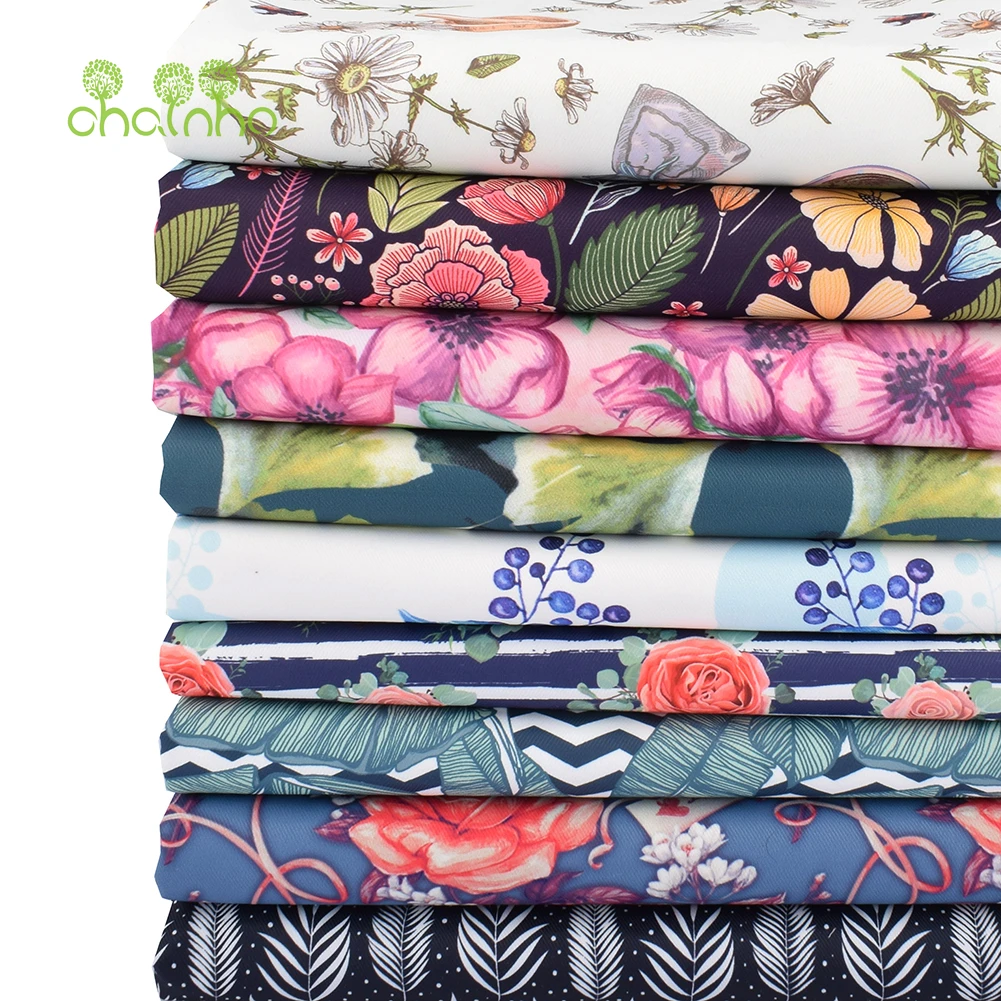 Chainho,Digital Printing Coated Waterproof Fabric,Floral Series,For DIY Quilting &Sewing Suitcases,Backpack,Tablecloth Material