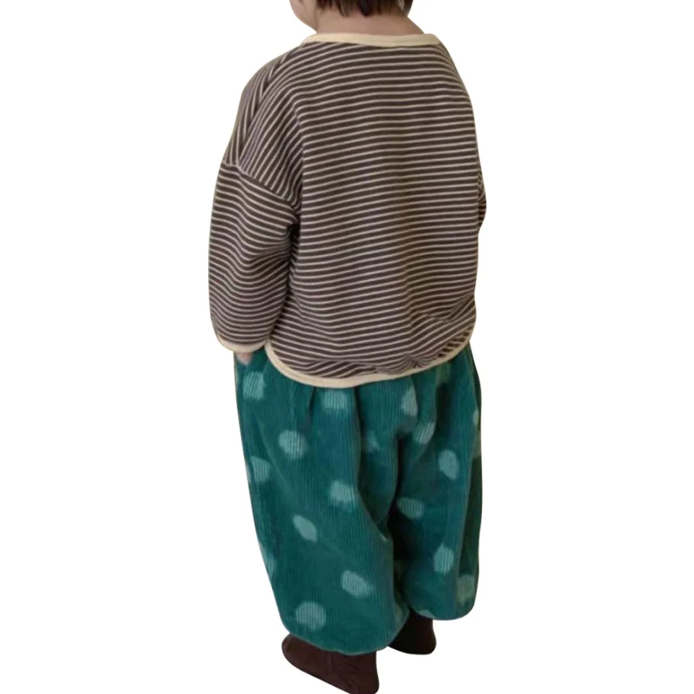 Children Girls' Striped Sweater Soft Loose Long Sleeve Temperamental Korean Cotton Tops Boys Fashion Round Neck Sweatshirt children sweatshirt