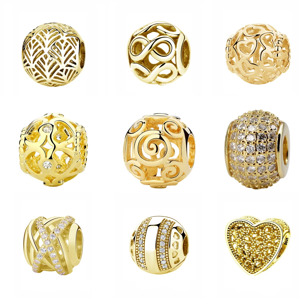 Originale 925 Sterling Silver Charm Bead Colored Love Beading Hearts Crystal Fit Bracciali Pandora Gioielli Da Donna Fai Da Te