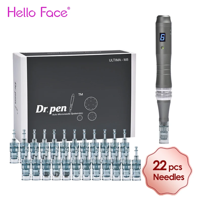 Original Dr pen Ultima M8 With 22 Cartridge Wireless Microneedling Pen Skincare Kit Professionals Home Use Beauty Machine
