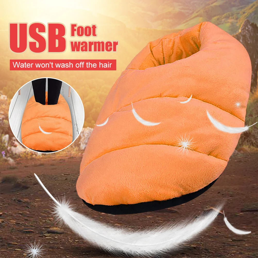 USB Electric Heated Shoes Feet Warmer Comfortable Soft Electric Heating Foot Cushion Washable Detachable Heated for Home Office