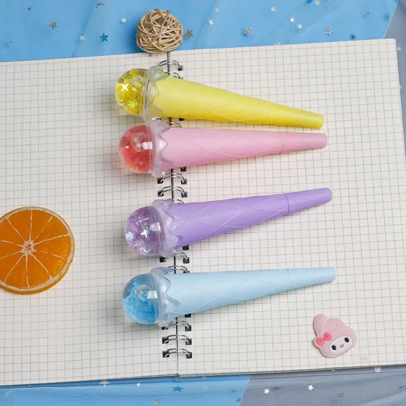 Канцелярские товары Kawaii мороженое конус блестки гелевая ручка 0 5 милая форма для